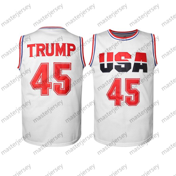 #45 TRUMP Men's Basketball Jersey Sweatshirt - Embroidered Movie Mesh Letters & Numbers Loose Fit Athletic Tops for Outdoor