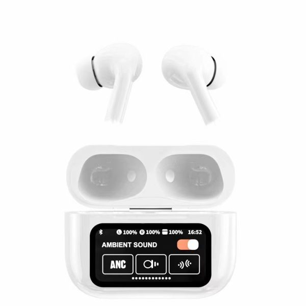 TWS Smart A9 Pro Wireless Bluetooth 5.4 Earphones with ANC Active Noise Cancellation Touch Screen Controls In-Ear 5th generation Headphones Ideal for Exercise & Gaming