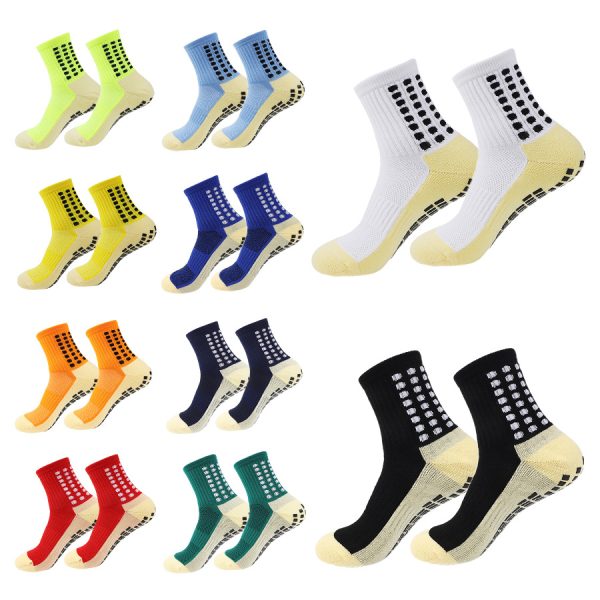 Anti Slip Silicone Bottom Grip Socks Soccer Football Sock Men Women Professional Training Running Sports Socks