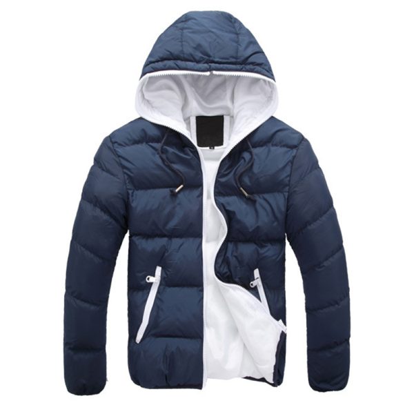 Winter Fashion Brand Plus Size Jacket Mens Solid Parkas Streetwear Hood Thick Quilted Jacket Puffer Bubble Coat Men Clothes