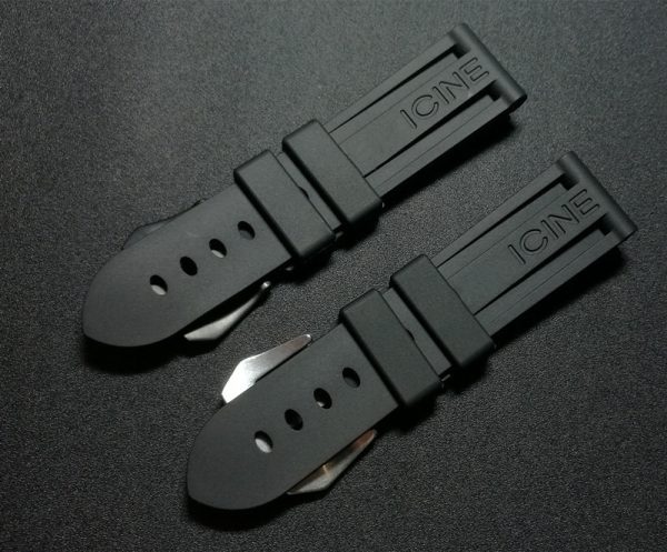 Watch Bands 22mm 24mm 26mm Black Waterproof Silicone Rubber watchband Panerai strap for PAM111 Buckle Logo tools