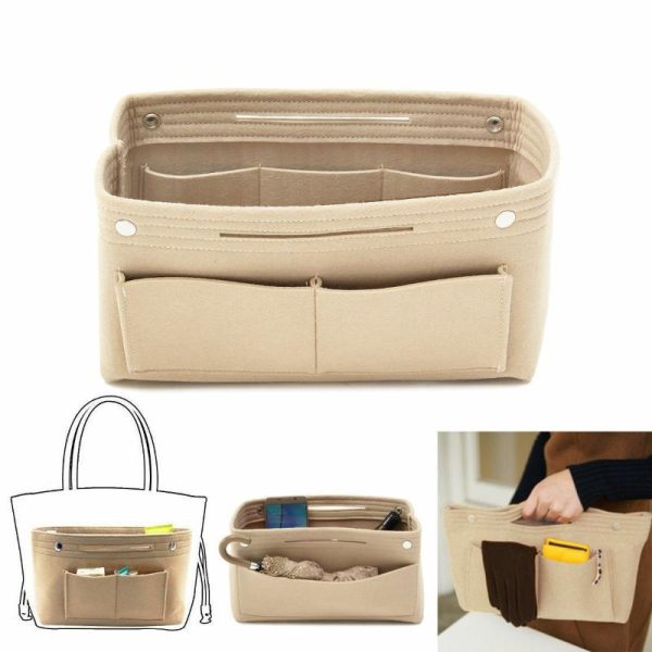 Women Insert Handbag Organiser Purse Felt liner Organizer Bag Tidy Travel