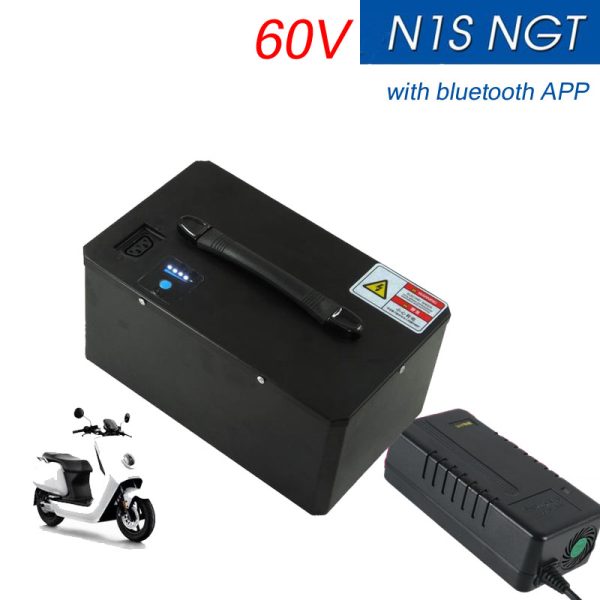 60V 60Ah Lithium ion 50Ah 40Ah 30Ah 25Ah li 17S BMS with bluetooth APP for scooter bike NIU N1S NGT + 10A charger