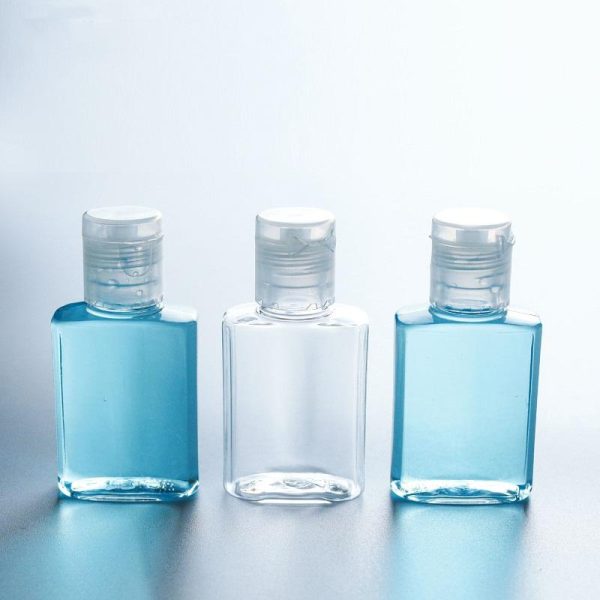 15ml 30ml hand sanitizer PET plastic bottle with flip top cap square shape for Make-up lotion disinfectant liquid