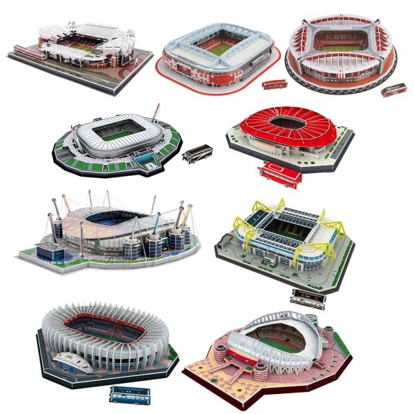 Architecture Block Old Trafford Football Field Toy Nou Camp Stadium Building Milano Micro Blocks Educational Bricks Gifts X0522