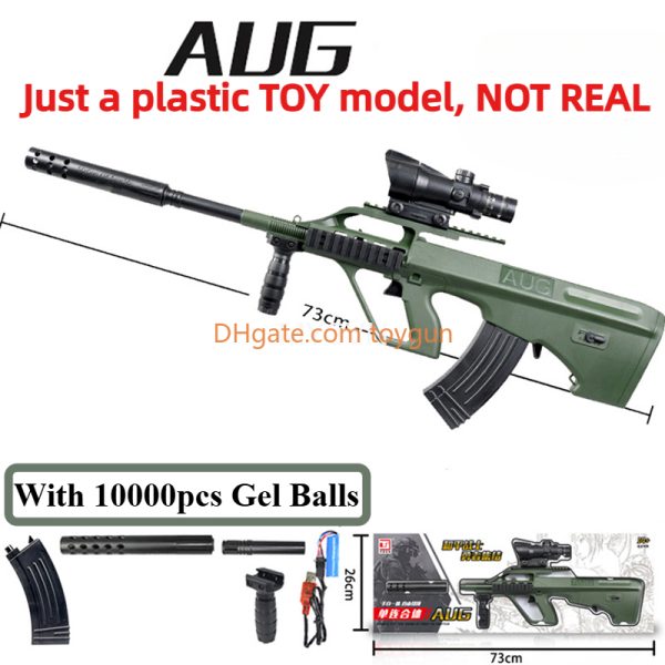 AUG Graffiti Water Bullet Toy Gun Manual Gel Ball Electric in 1 Paintball Gun Plastic Model CS Shooting Game Prop Look Real Gun Model Birthday Gifts