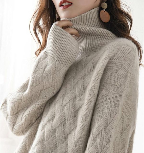 Women's Sweaters Autumn And Winter Turtleneck Cashmere Sweater Woman Style Languid Breeze Loose Thick Pullover Underlay Wool