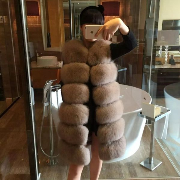 Winter BIGSALE Women Real Fur Vest Natural Genuine Leather Long Gilets Women's Full Pelt Waistcoat 211220