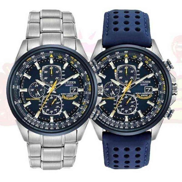 Wateproof Quartz Watches Business Casual Steel Band Watch Men's Blue Angels World Chronograph WristWatch 211231