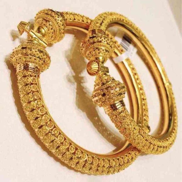 24k wedding Dubai Bangles Gold Color Bangles For Women Girls Wedding Bride India Bangles Bracelets Jewelry Gift Can Open 220122