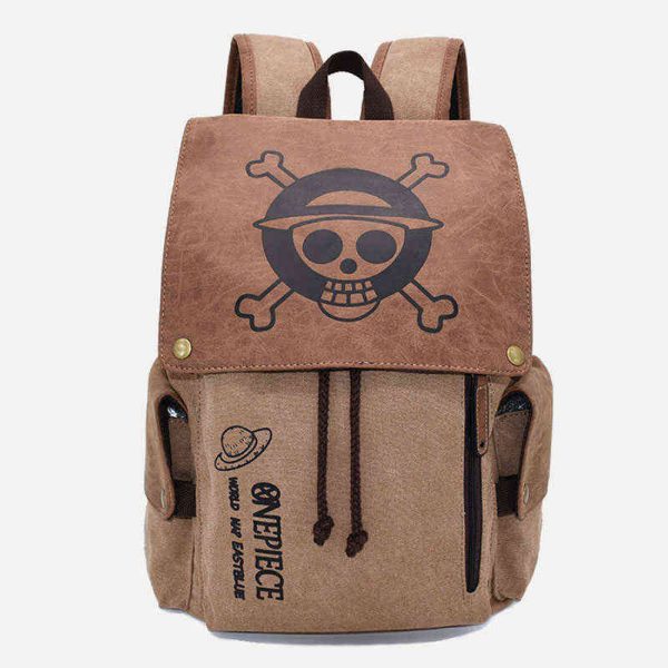 Anime Backpack Travel Backpacks Luffy One Piece Cosplay Eren Bag Cartoon Canvas Outdoor Teenagers Schoolbag Shoulders Bags AA220316