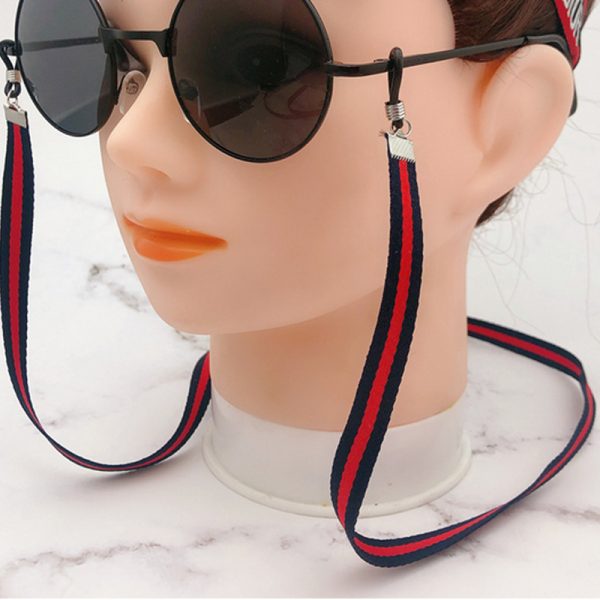 2 Colors Red Green Striped Ribbon Sunglass Chain Women Men Stripe Fashion Eyeglasses Chains Eyewear Accessories