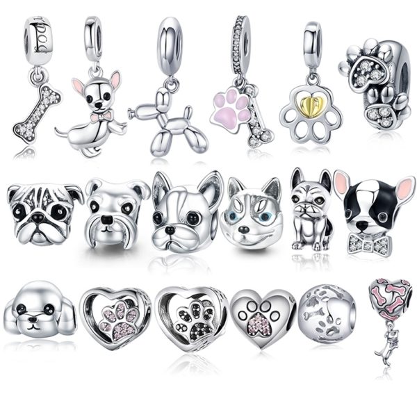 925 Sterling Silver A Dog 's Story Poodle Puppy French Bulldog Beads Charm Fit BISAER Charms Silver 925 Original Bracelet 220421