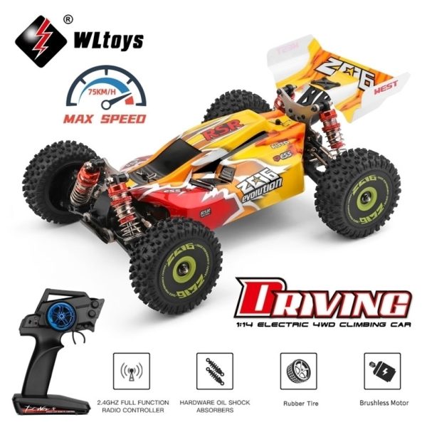 WLtoys 144010 144001 75KM/H 2.4G RC Car Brushless 4WD Electric High Speed Off-Road Remote Control Drift Toys for Children Racing 220429