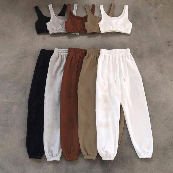 Women's Two Piece Pants Echoine Summer Sportwear Yoga Set Women Gym Crop Top And Lounge Wear Jogger Suit OutfitsWomen's