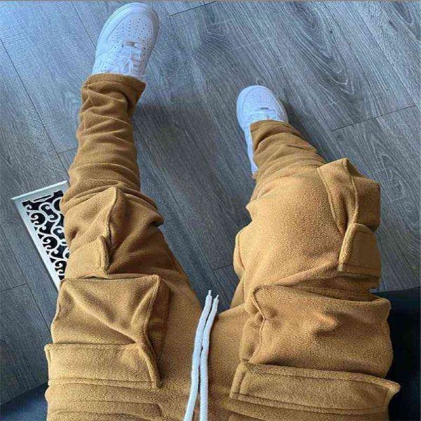 2021 Fall Winter Streetwear Men's Cargo Pants Pockets Sweat Pants Casual Trousers Mens Jogging Pants Sweatpants H220804