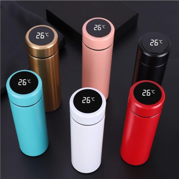 500ml smart thermos water bottle led digital temperature display stainless steel coffee thermal mugs Kraflo intelligent insulation cups