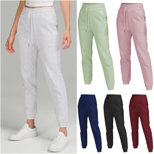 062 Pants Women's Trousers Yoga Loose Wool Pants Excerise Sport Gym Running Casual Long Pant Elastic High Waist Drawstring