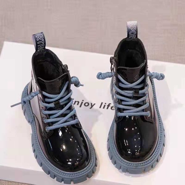 Boots 2022 New Winter Children Shoes PU Leather Waterproof Ankle Kids Snow Brand Girls Boys Rubber Fashion Sneakers Y2210