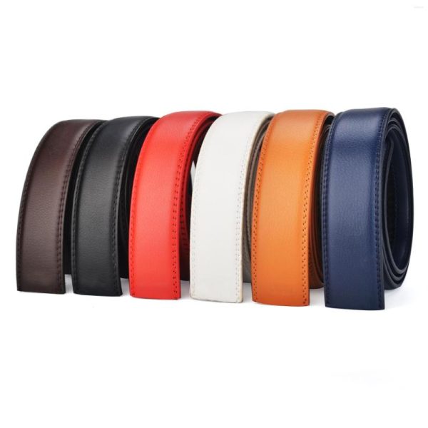 Belts Genuine Leather Men's Belt Body 3.5cm Wide Headless Automatic Buckle Bel No Without Red White Orange Black Strip