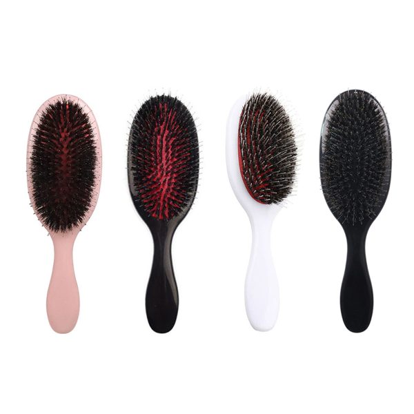 Abody Comb Hair Brush Oval Boar Bristle & Nylon Hair Comb Mini ABS Handle Anti-static Brush Scalp Hairbrush Salon Styling Tool