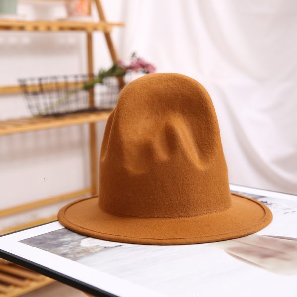 Wide Brim Hats Bucket pharrell hat felt fedora for woman men s black top Male 100 Australia Wool Cap 230214