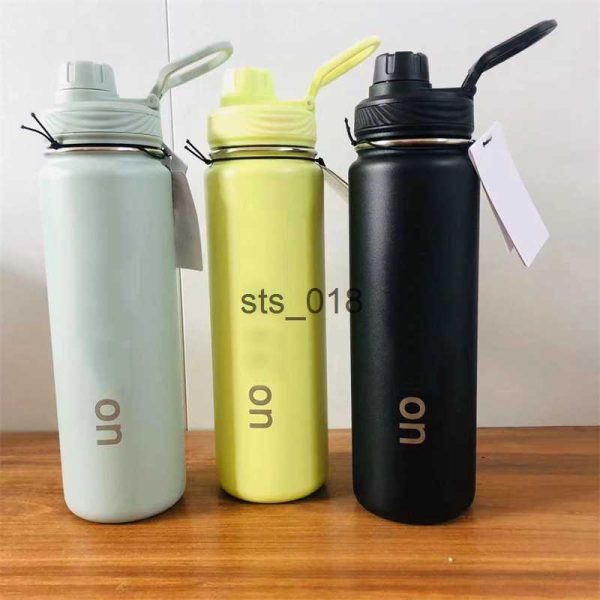 water bottle LL Water Bottle Vacuum Yoga Fitness Bottles Simple Pure Color Straws Stainless Steel Insulated Tumbler Mug Cups with Lid Thermal Insulation T230228