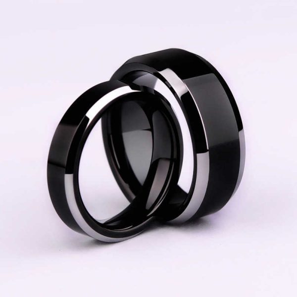 Band Rings Simple Smooth Black/3colors Titanium Ring For Men Wedding Rings for women AA230323