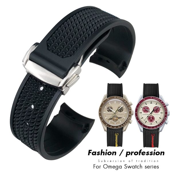 Watch Bands natural soft rubber silicone strap for Omega S x watch 300 strap for men 230410