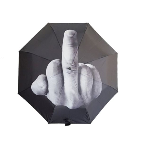 Umbrellas Women's umbrella cool middle finger umbrella windproof folding umbrella personalized middle finger umbrella 230508