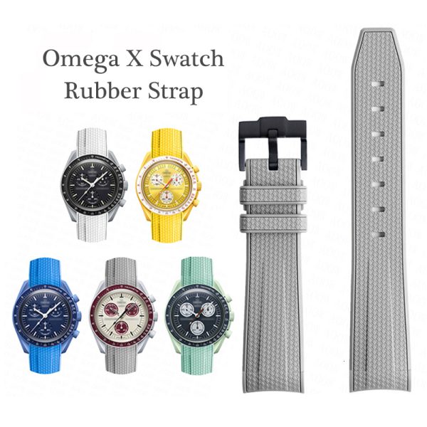 Watch Bands Band for Omega X Joint MoonSwatch Strap 300 Men Women 20mm Rubber Silicone Curved End Bracelet 230712