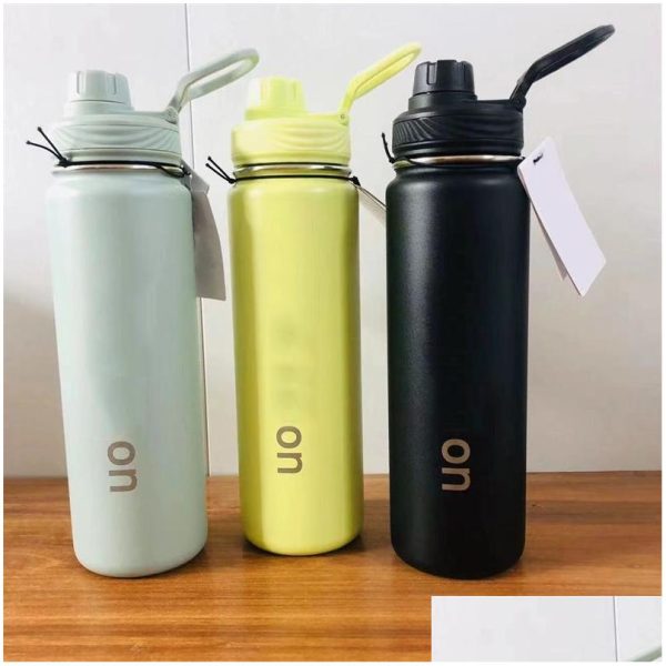 Water Bottle Ll Vacuum Yoga Fitness Bottles Simple Pure Color Sts Stainless Steel Insated Tumbler Mug Cups With Lid Thermal Insation Dh3H0