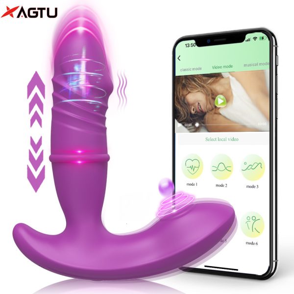 Vibrators Bluetooth application vibrating vibrator for female Dildo expansion patch G-spot tactile stimulator remote hip plug sex toy for lovers 230724