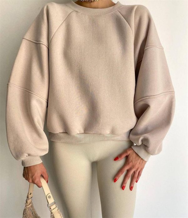 Women Pullover Fitness Autumn Sweater Outdoor Running Loose Womens Long Sleeve Sweatshirts WY8036