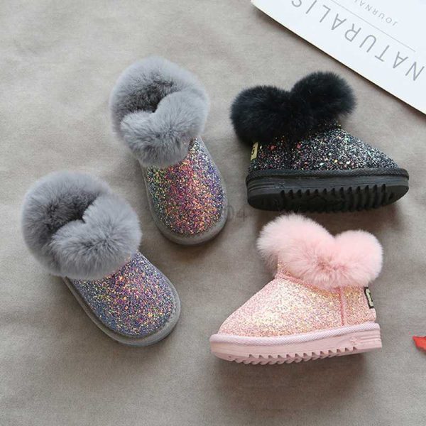 Boots Children Snow Boots 0-10 Years for Baby Pink Girls Kids Winter Shoes Warm Plush Fashion Platsform Short Boots Black Gray L0828