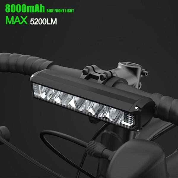 Bike Lights Bicycle Light Front 5200Lumen LED 8000mAh Waterproof Flashlight MTB Road Cycling Rechargeable Lamp Accessories 230907