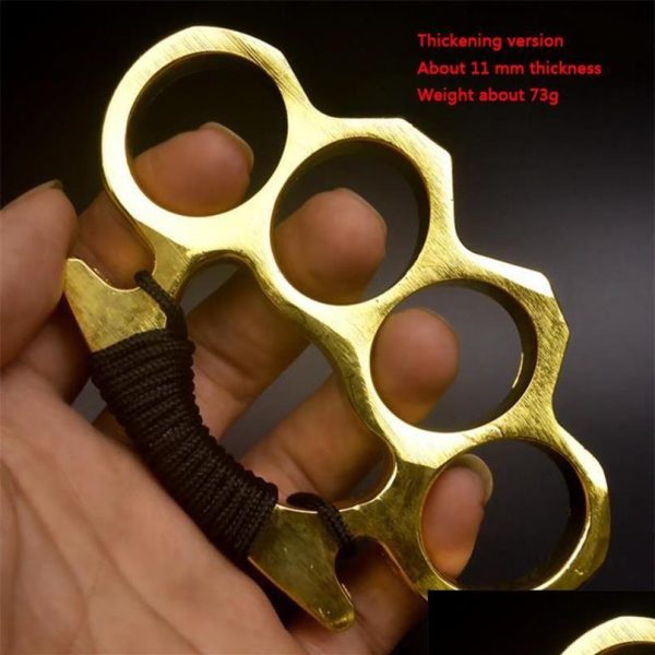 Brass Knuckles Thickened Metal Finger Tiger Safety Defense Knuckle Duster Self-Defense Equipment Bracelet Pocket Edc Tool5236247H Drop Dhpny