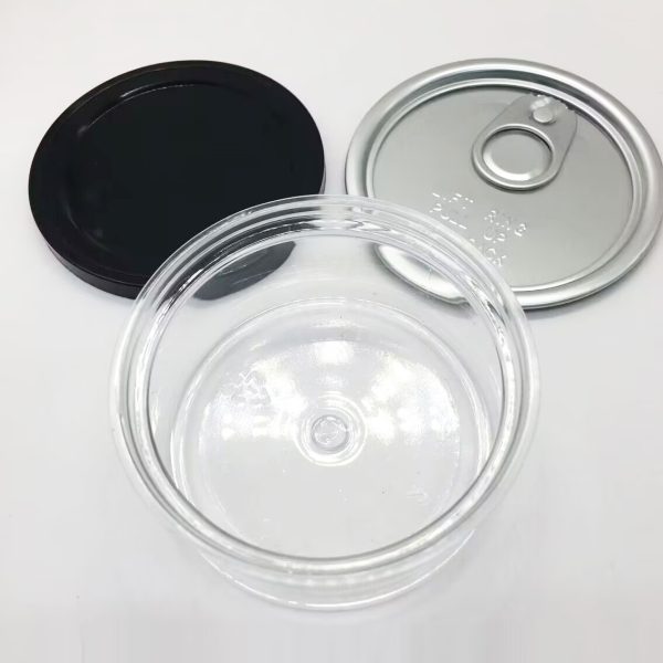 Tin Cans Tea Container Box Metal Round Colorful Small Wedding Candy Box Sweet Clear Lid Cans Tea Container Clear Lid Packaging Bottles Clear Peel Off Lid Black Cover