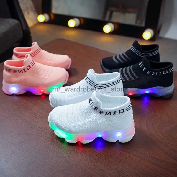 Athletic Outdoor Tennis Kid Casual Sneaker Kid Shoe for Girl LEDLight Shoe Gril Sport Shoe Luminous Sock Shoe Cozy Young Child Boy Shoe Gril Shoe Q231003