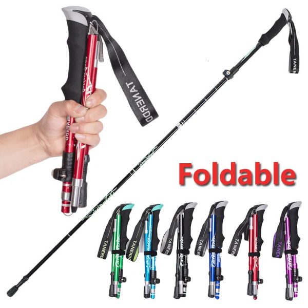 Trekking Poles Ultralight Folding Multifunction Pole Portable Anti Shock Alpenstock Snow Walking Stick Outdoor Climbing Hiking 231006