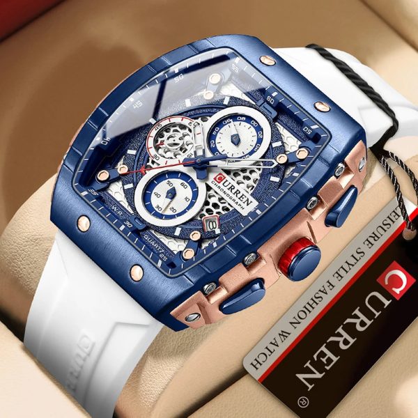 Wristwatches CURREN Top Mens Watches Square Quartz Wristwatch Waterproof Luminous Chronograph Watch for Men Date Clock 231027