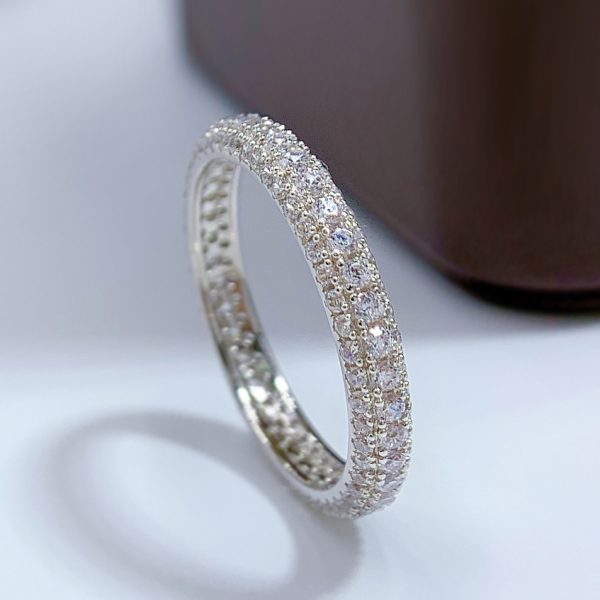 2023 Choucong Wedding Rings Simple Fine Jewelry Pure 100%925 Sterling Silver Pave White Moissanite CZ Diamond Gemstones Eternity Women Engagement Band Ring Gift