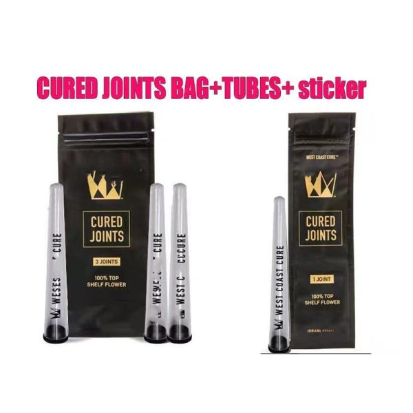 West Cure bottle 3PCS 1PCS roll CURED JOINTS BAG +PLASTIC TUBES Packaging moonrock Preroll Pre-rolled tube packing bottles