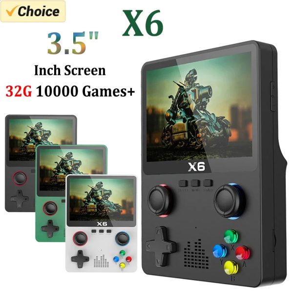 X6 Game Console Retro Video 354'' IPS Screen Portable Handheld Player 10000 Classic Games Children Gifts 240123