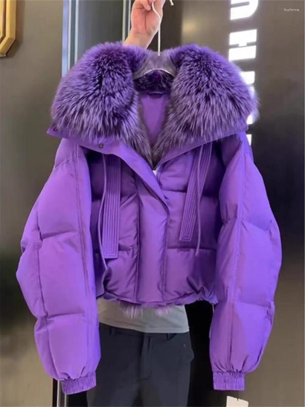 Women's Trench Coats Fashionable Down Cotton Jacket High-end Small Fragrant Style Large Fur Collar Thick Coat Winter 2024