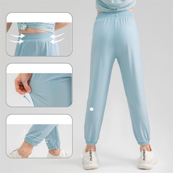 33313 Yoga Kids Jogger Pants High Waist Soft Kids Drawstring Pants Training Lady Jogging Pants