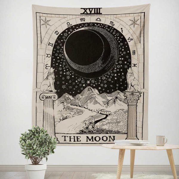 Tapestries Small Size 75X58cm Tarot Card Tapestry Wall Hanging Astrology Divination Bedspread Beach Mat Hanging Cloth Divination Bed Cover