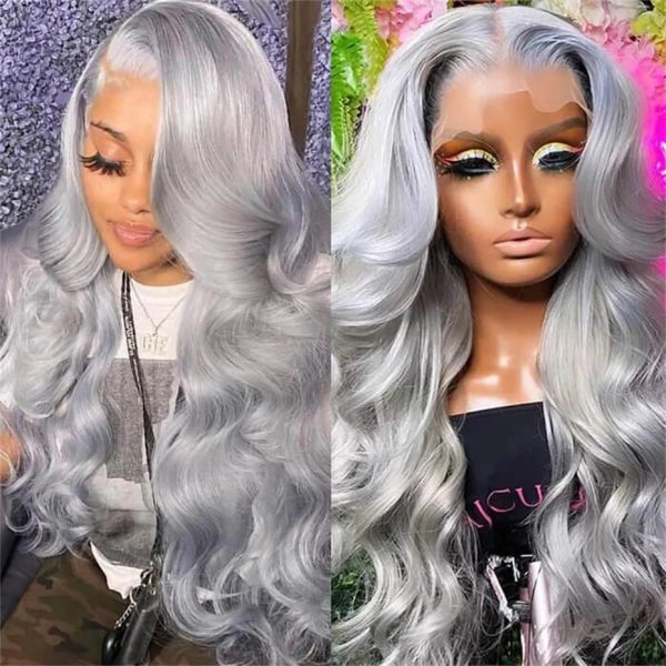 13x4 13x6 Transparent Grey Lace Front Wigs Human Hair Colored Human Hair Wig Brazilian Body Wave 613 Lace Frontal Wigs for Women