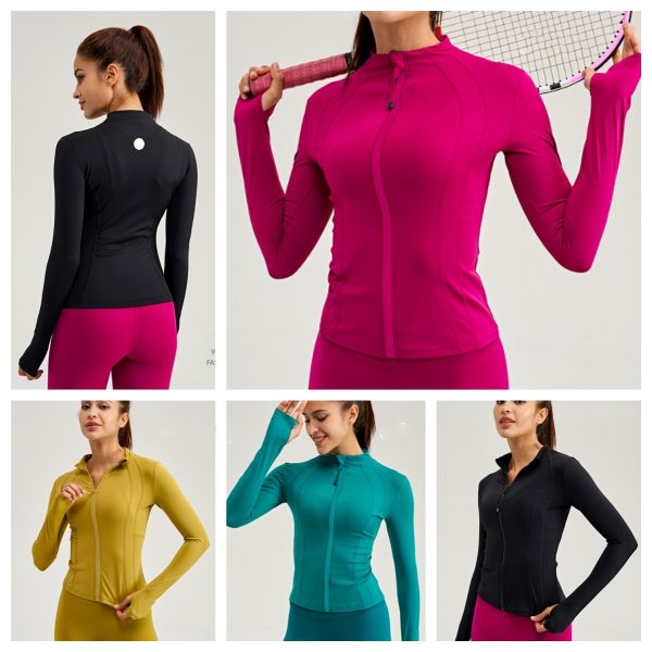 yoga Coat Female Top Sports Fiess Running Zipper Cardigan Long Sleeve Slim Body Tight Sun Protection Clothing Riding Clothes