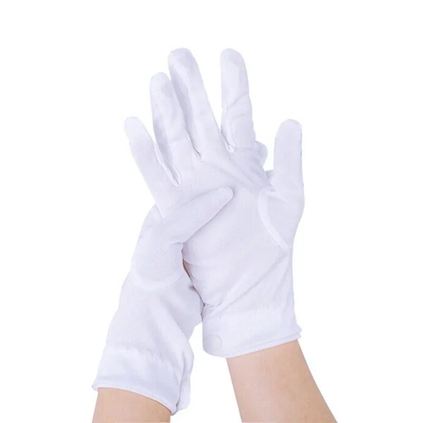 1pair Three-strength White Labor Insurance Thin Etiquette Reception Wenwan Circling Parade Military Security Performance Gloves